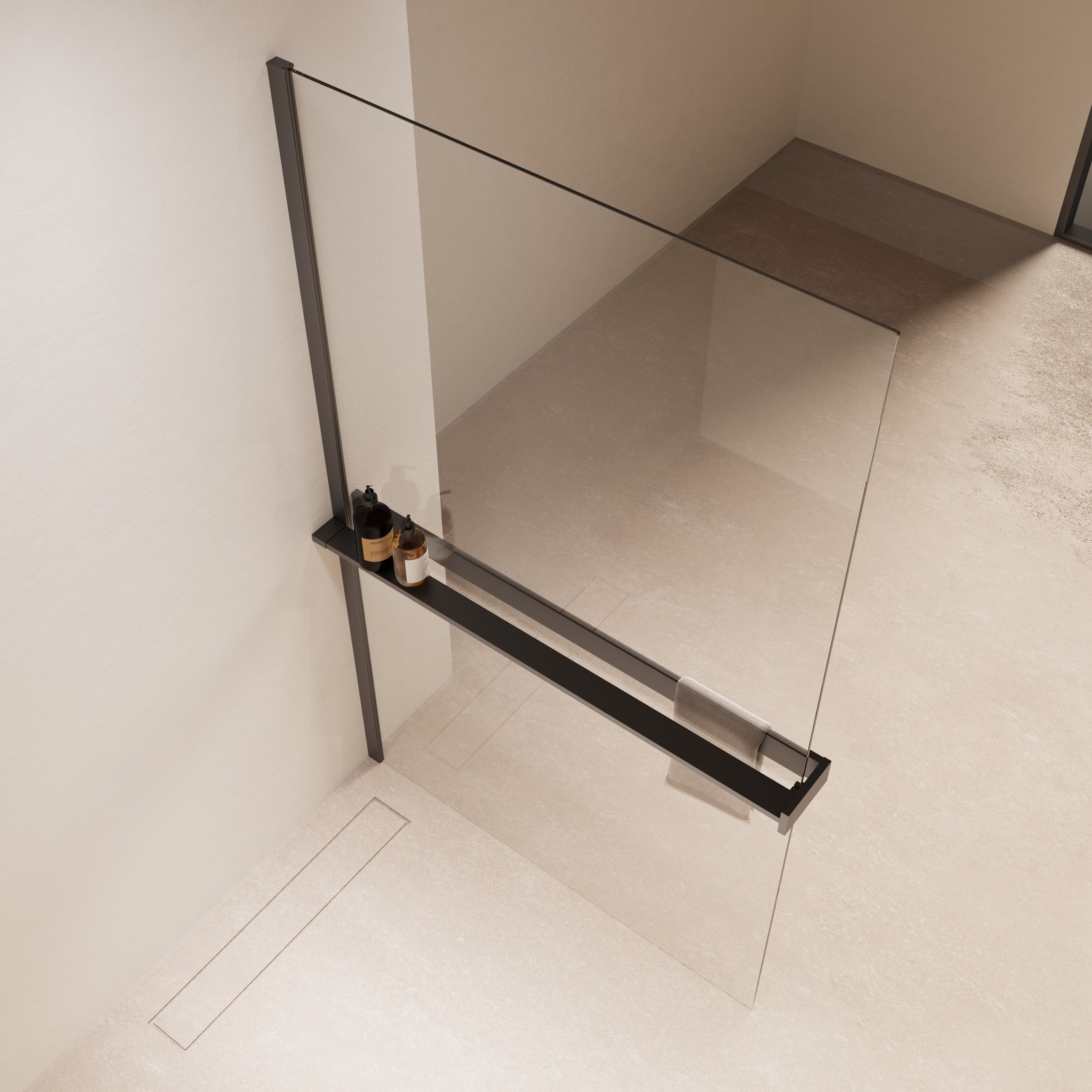 Душевая перегородка Vincea Walk-In VSW-1HR110CLGM 110x200 вороненая сталь, прозрачное