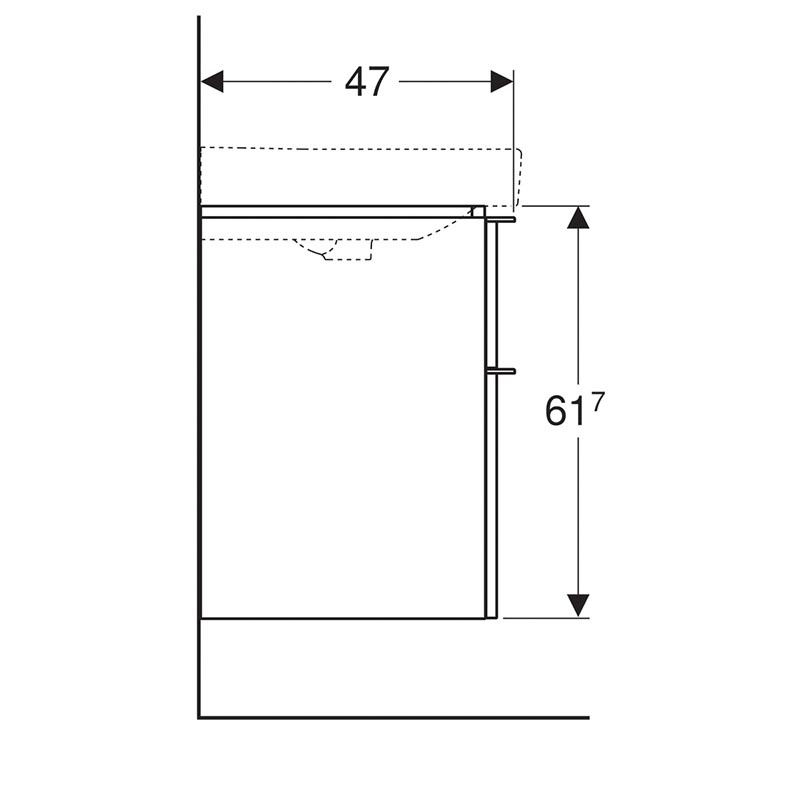 Мебель для ванной Geberit Smyle Square 75 см, 3 в 1, орех пекан