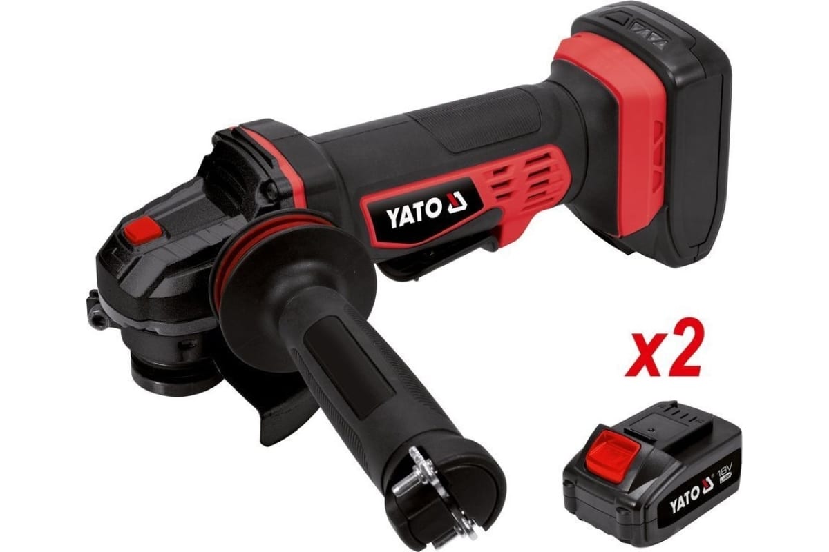 Аккумуляторная углошлифмашина Yato 18 В + 2 аккумулятора YT-82828