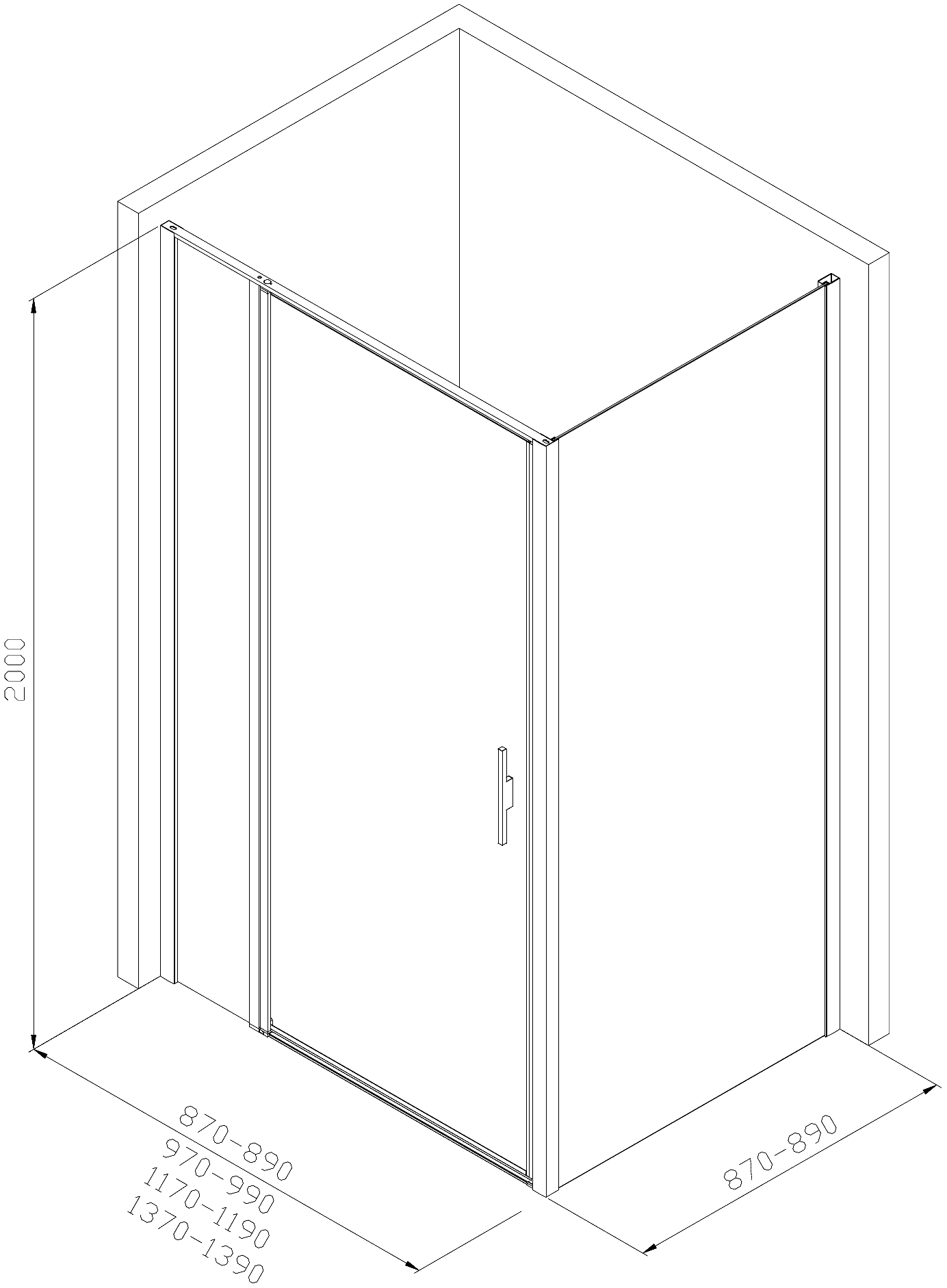 Душевой уголок Allen Brau Priority 140x90 3.31035.BA + 3.31044.BA, прозрачный, серебро браш