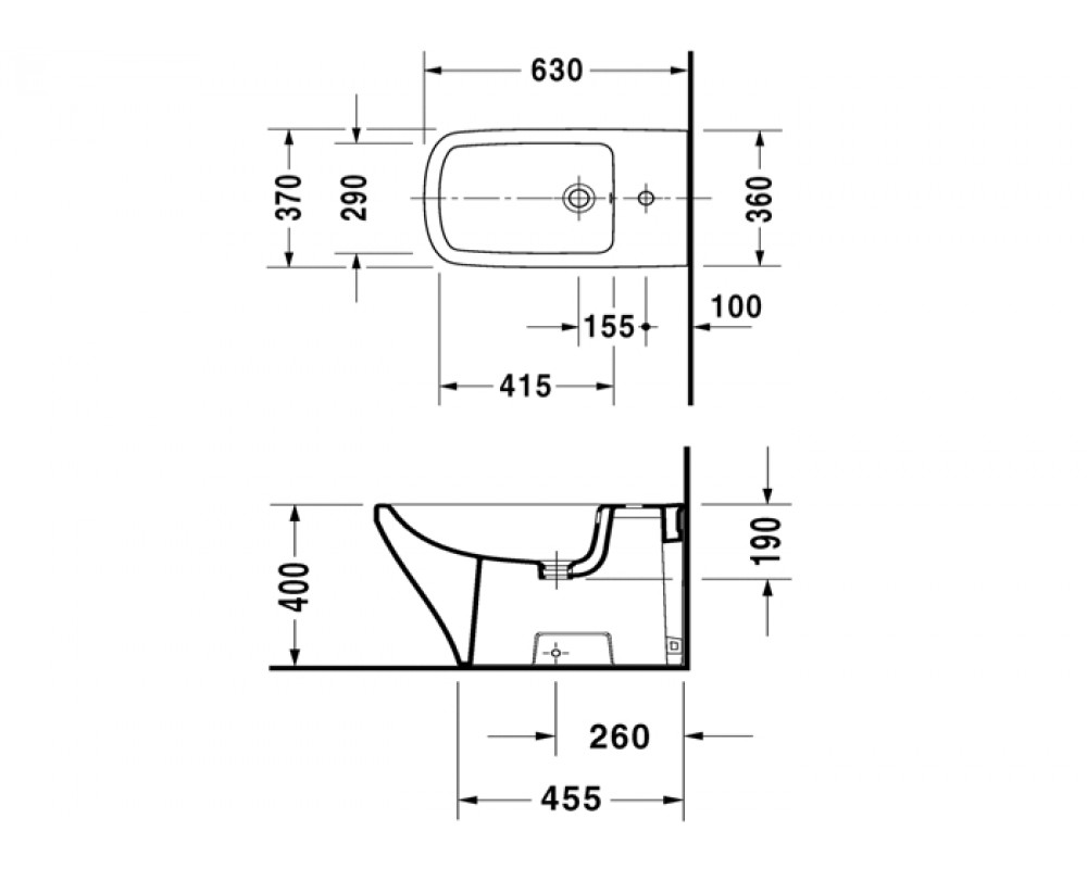 Напольное биде Duravit DuraStyle 2283100000