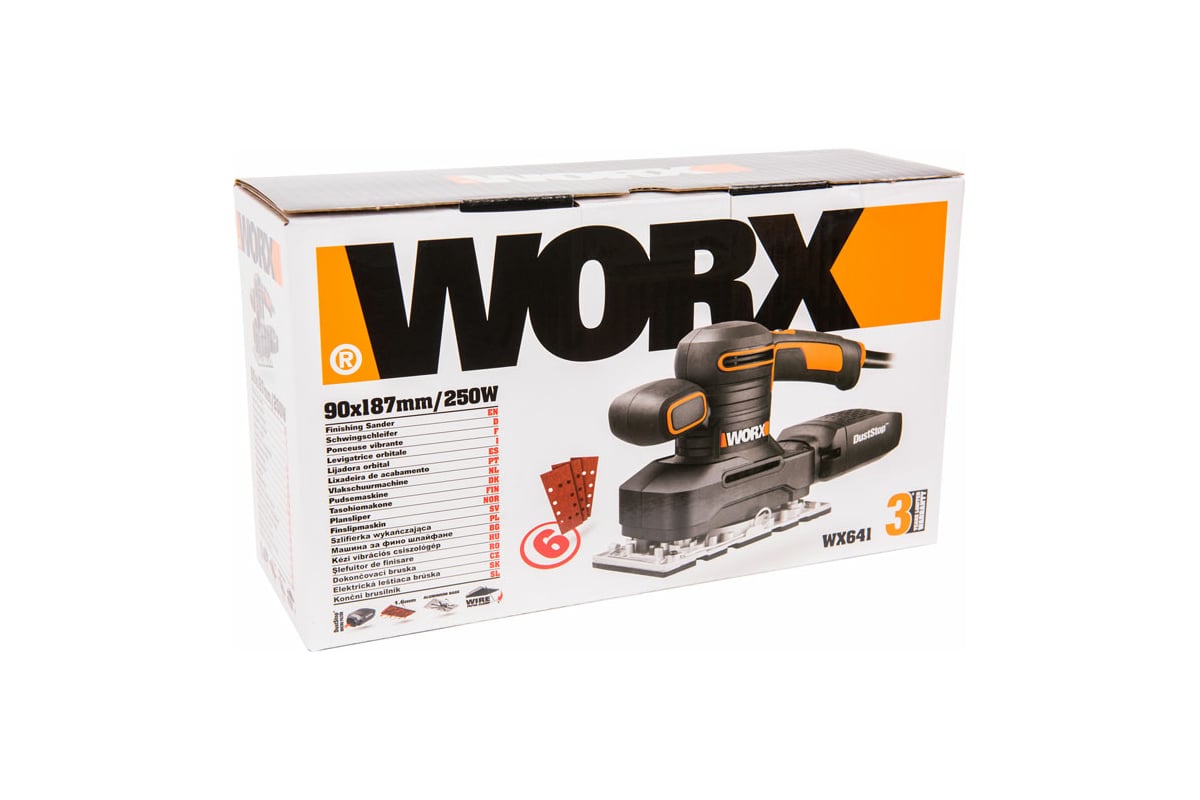 Электрическая виброшлифмашина Worx 250Вт WX641