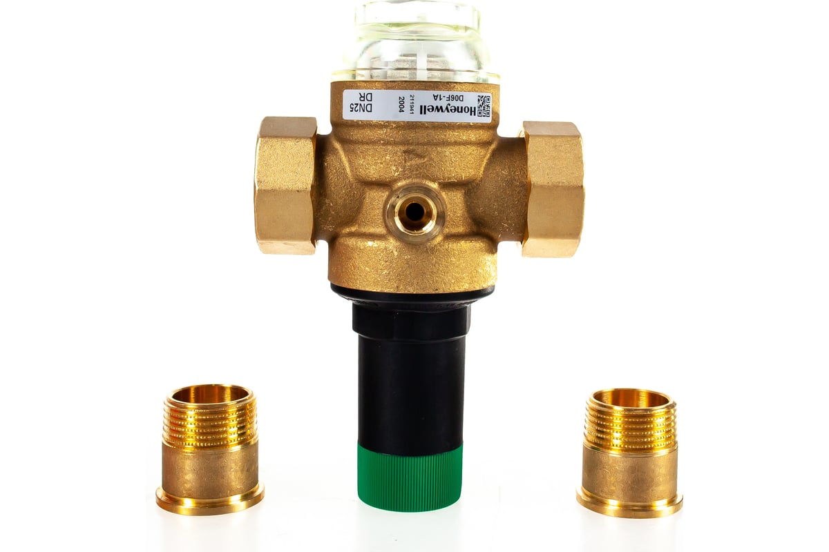 Клапан понижения давления на холодную воду Honeywell диапазон регулировки 1.5-6 атм D06F-1"A