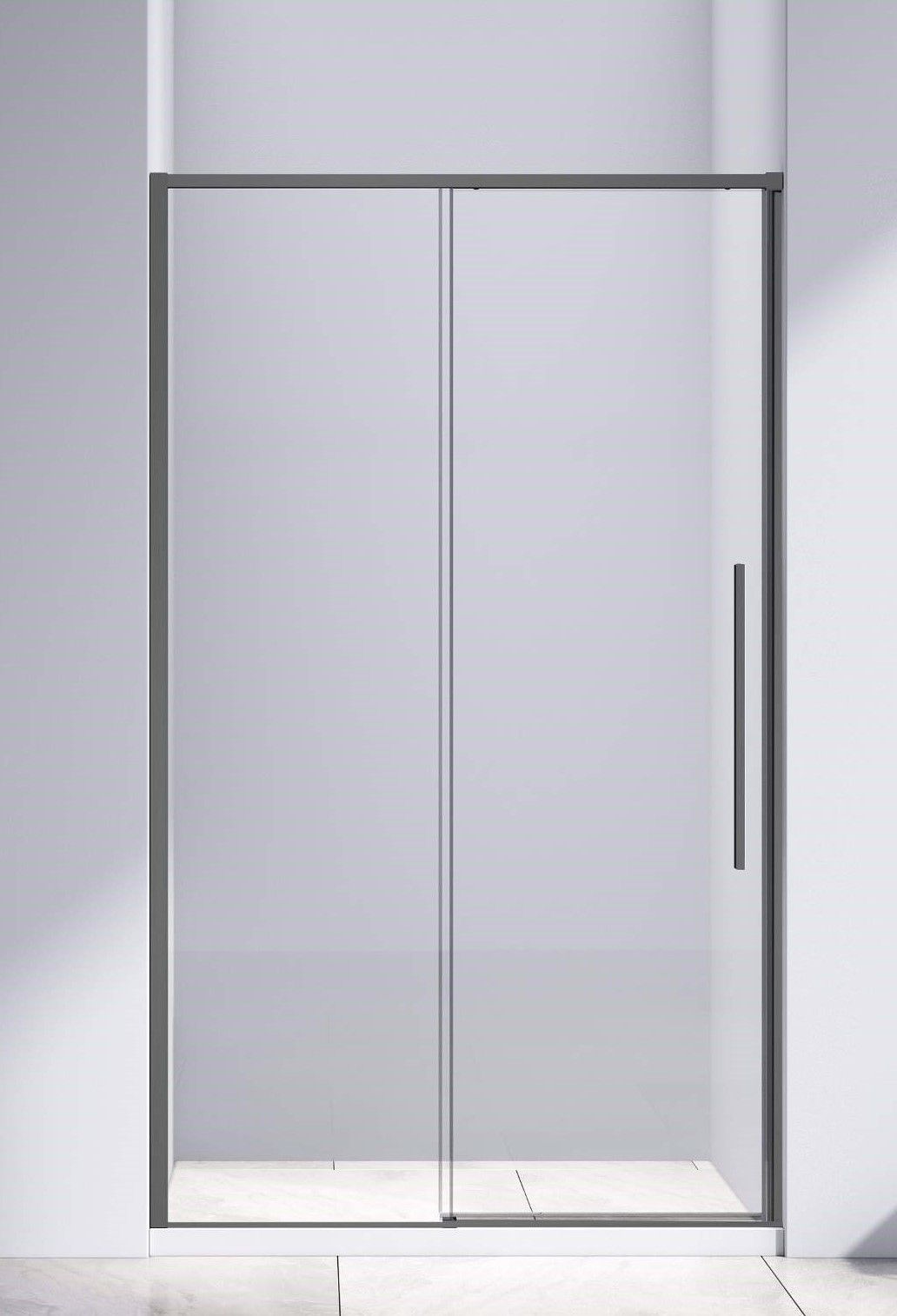 Душевая дверь Vincea Слим-Н (Slim-N) VDS-4SN100CLGM 100x195 вороненая сталь, прозрачная