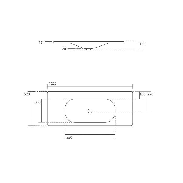 Раковина Kerasan Shape 548001*1 122 см белый глянцевый