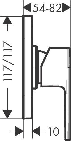 Смеситель для душа Hansgrohe Vernis Shape 71658000 внешняя часть, хром