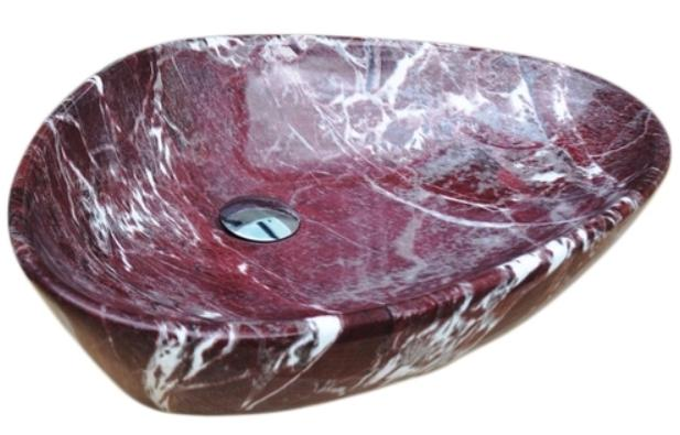 Раковина CeramaLux Stone Edition Mnc208 59 см белый/бордовый