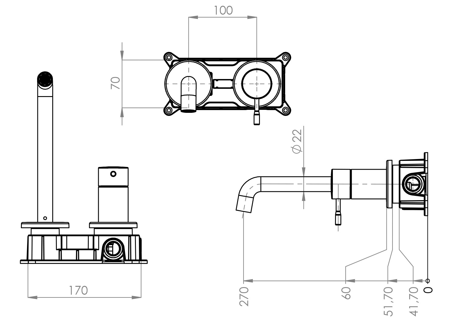 Смеситель для раковины Teska Atlas E5708 черный