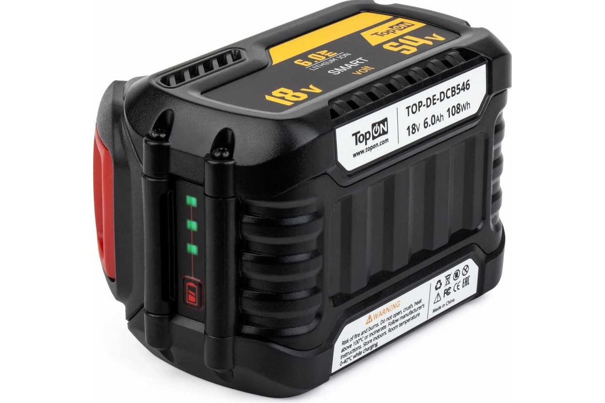 Аккумулятор для DEWALT XR FLEX VOLT 54V 6.0AH (LI-ION) Topon TOP-DE-DCB546