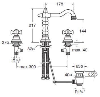 Смеситель для раковины Roca Florentina 5072120A0