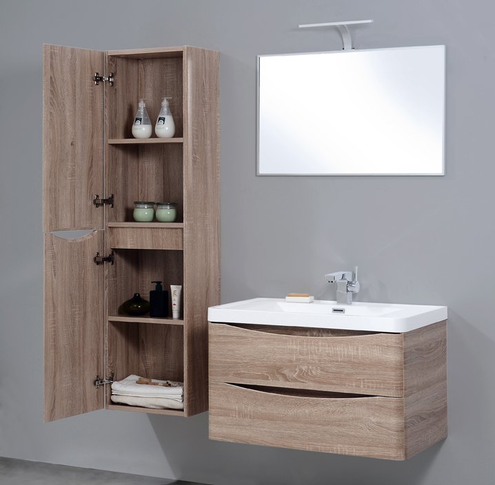 Тумба с раковиной BelBagno Ancona-N 100 см, подвесная Rovere Bianco