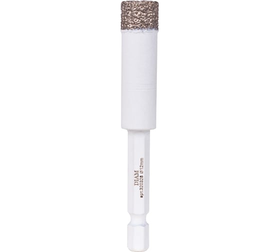 Сверло алмазное 12x35 мм, 1/4 HEX-E Extra Line V-TECH (в.спекание) Diam 320328