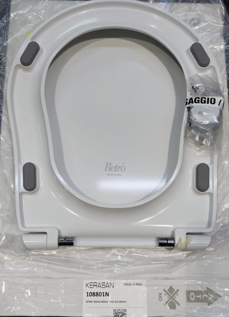 Крышка-сиденье Kerasan Retro 108801N с микролифтом, белый/хром