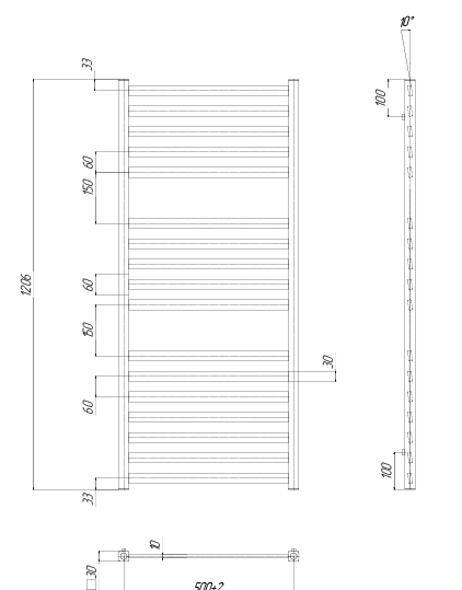 Полотенцесушитель водяной Ravak Degree 50x120