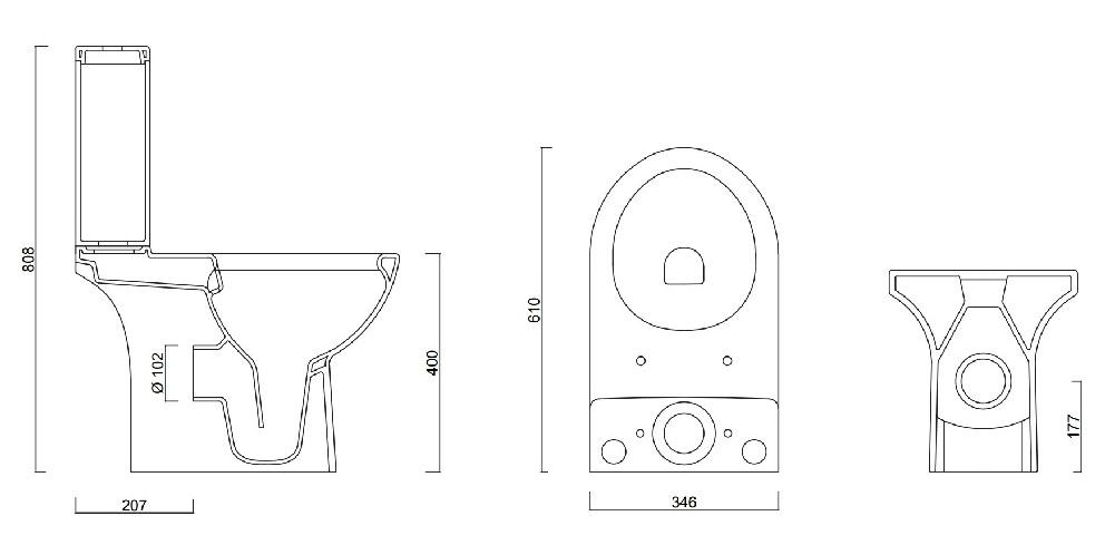 Унитаз-компакт Gural Vit Tria Slim TR04KLZ01-SL&TR02RZV01 с микролифтом