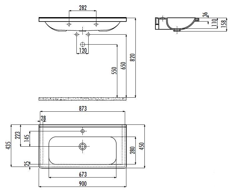 Раковина Creavit Ideal ID090 90 см