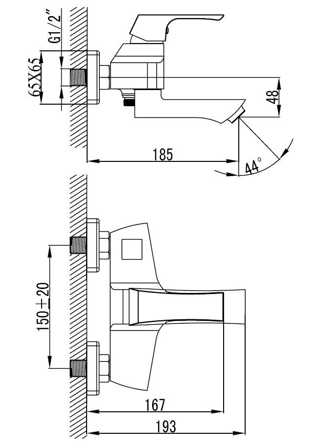 Смеситель для ванны Lemark Unit LM4514C