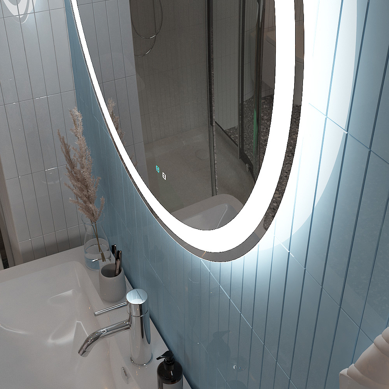 Зеркало BelBagno SPC-RNG-800-LED-TCH-SND 80x80 см с голос. управлением, антипар