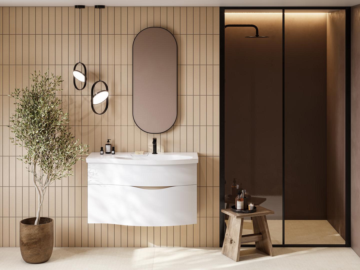 Мебель для ванной Kerama Marazzi Riva 100 см правая, белый матовый