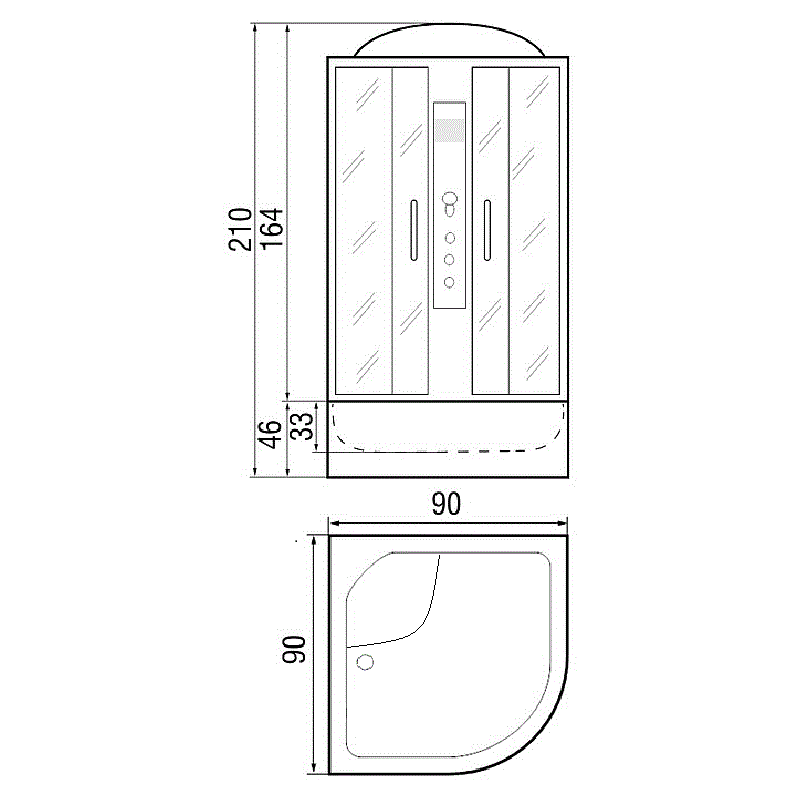 Душевая кабина River Nara 90/43 МТ 90x90 белый, матовое