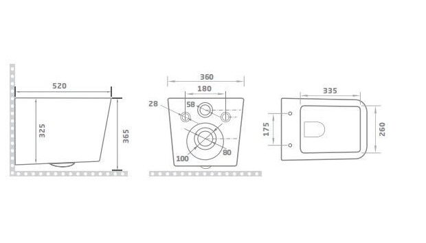 Подвесной унитаз Gid Tr2144BL с микролифтом, черный глянцевый