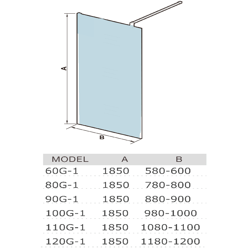 Душевая перегородка WeltWasser WW400 120G-1 120x185 прозрачная