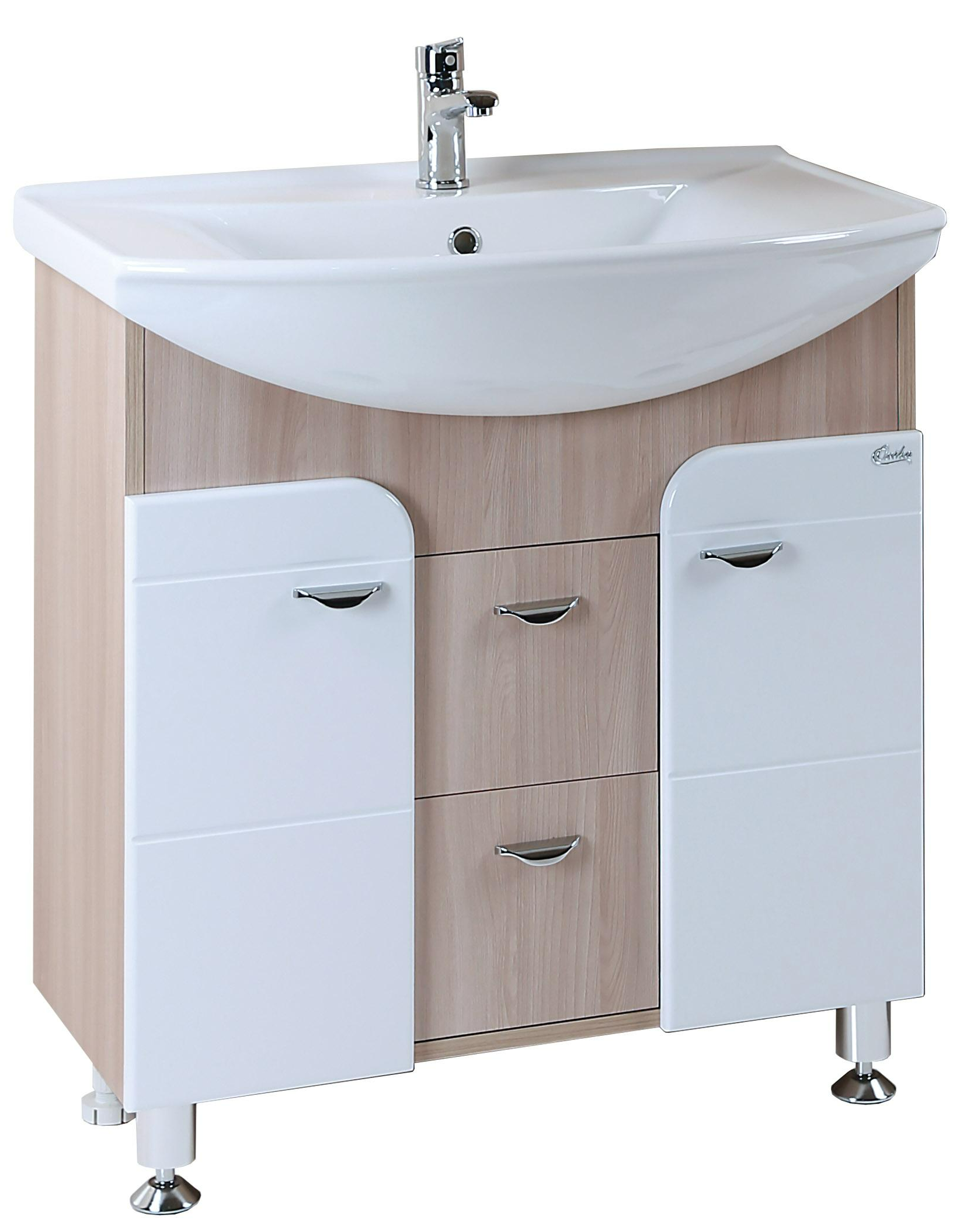 Мебель для ванной Onika Стиль 75 см белый/ясень шимо светлый