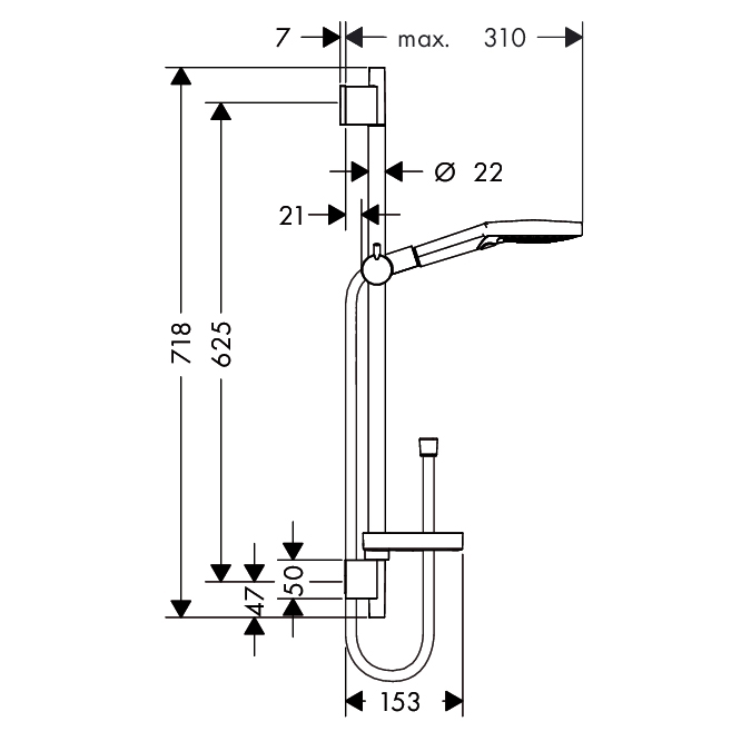 Душевой гарнитур Hansgrohe Raindance Select 26630400 хром/белый