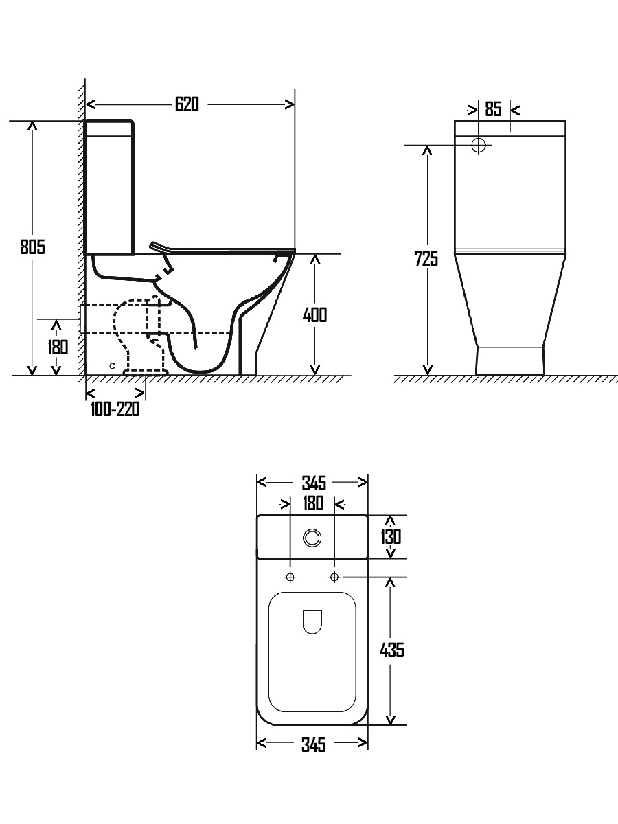 Унитаз-компакт AQUAme AQM1005 / AQM1102 безободковый, с микролифтом