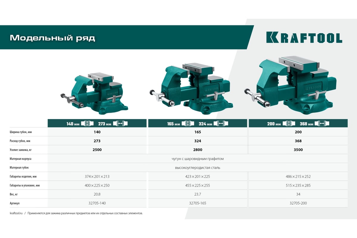 Слесарные тиски Kraftool Reversible 165 мм, расход 324 мм 32705-165
