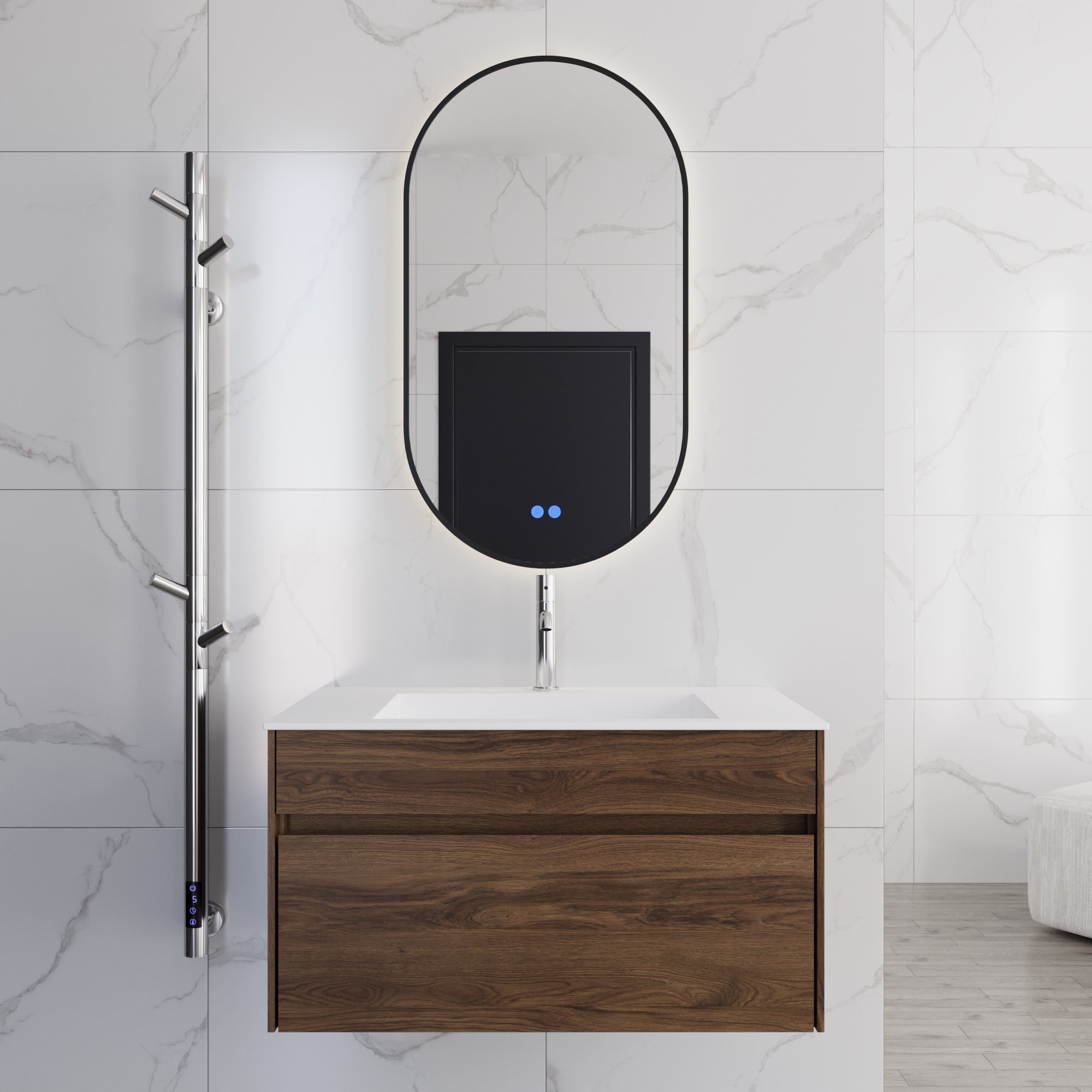 Тумба с раковиной Vincea Chiara new 80 см C.Oak