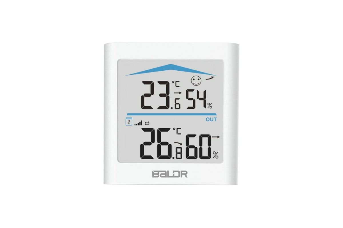 Цифровой термогигрометр с внешним датчиком BALDR B0135T2H2-WHITE