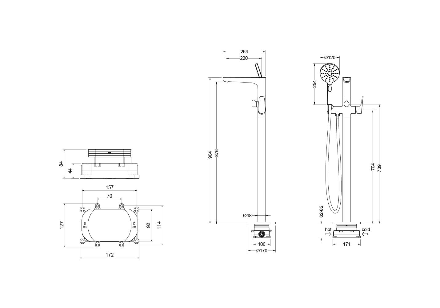 Напольный смеситель Aquatek Бетта AQ1145CR хром