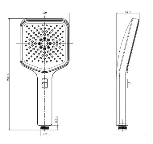 Душевая лейка AQUAme AQM8502B черный