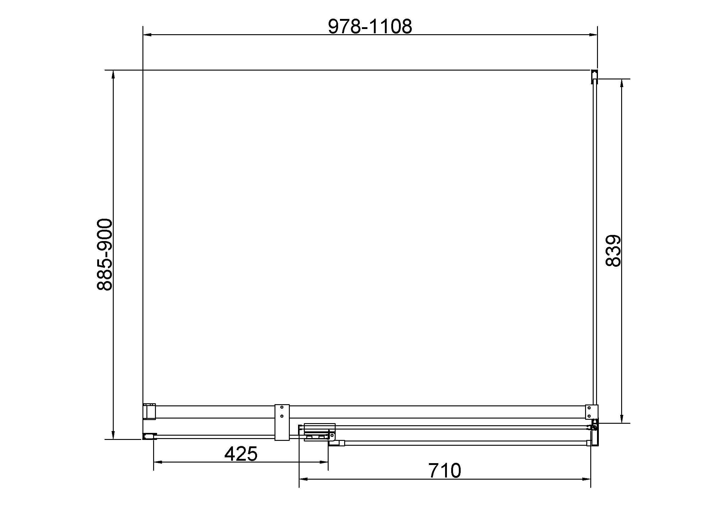 Душевой уголок Vincea Экстенза (Extenza) VSR-4EX101190CLGM 100/110x90 вороненая сталь, прозрачное