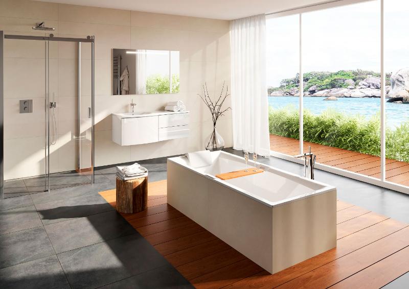 Акриловая ванна Riho Still Square Plug&Play 170x75 см L/R с монолитной панелью