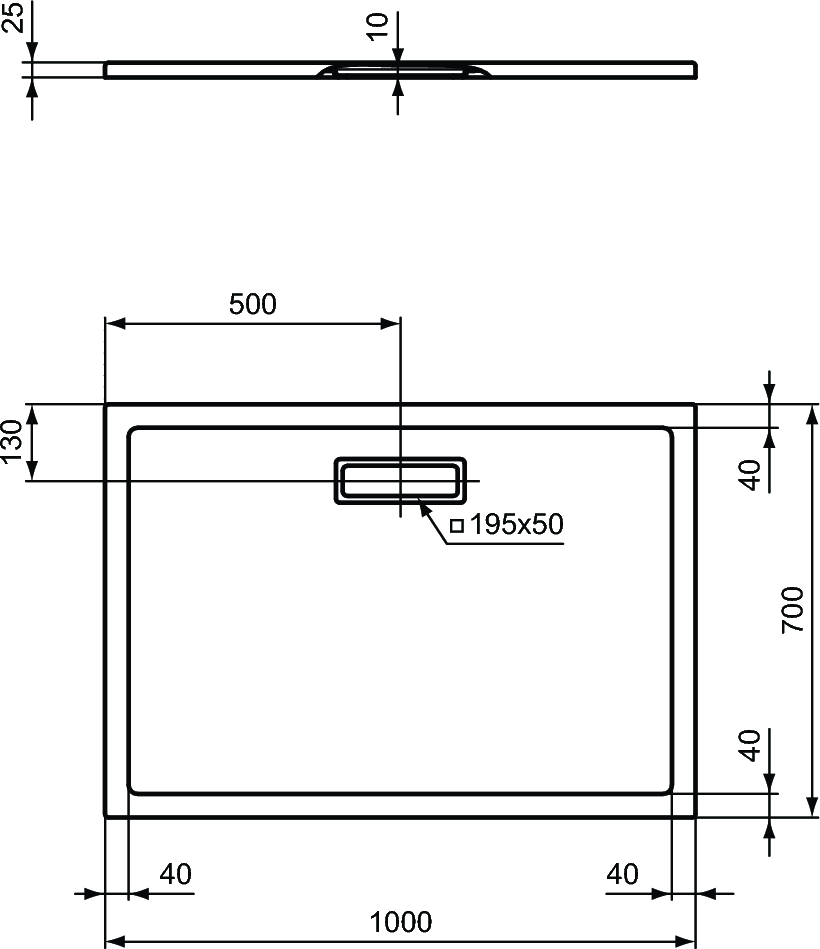 Поддон для душа Ideal Standart Ultra Flat New 100x70, белый матовый