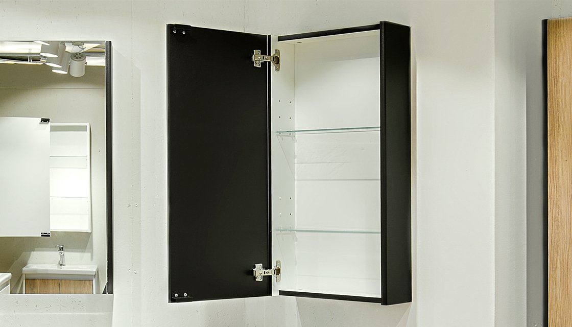 Зеркальный шкаф Velvex Klaufs 40 см черный матовый