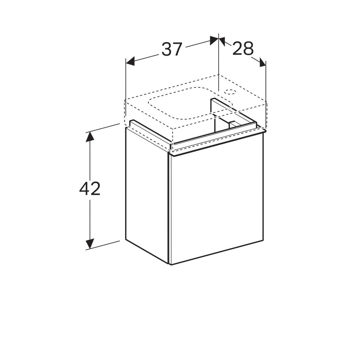 Мебель для ванной Geberit iCon 37 см белый глянец