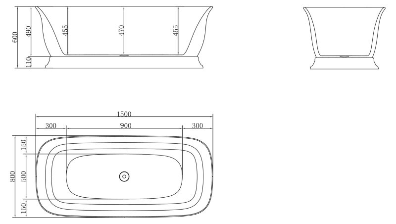 Акриловая ванна BelBagno BB400 150x80 белый