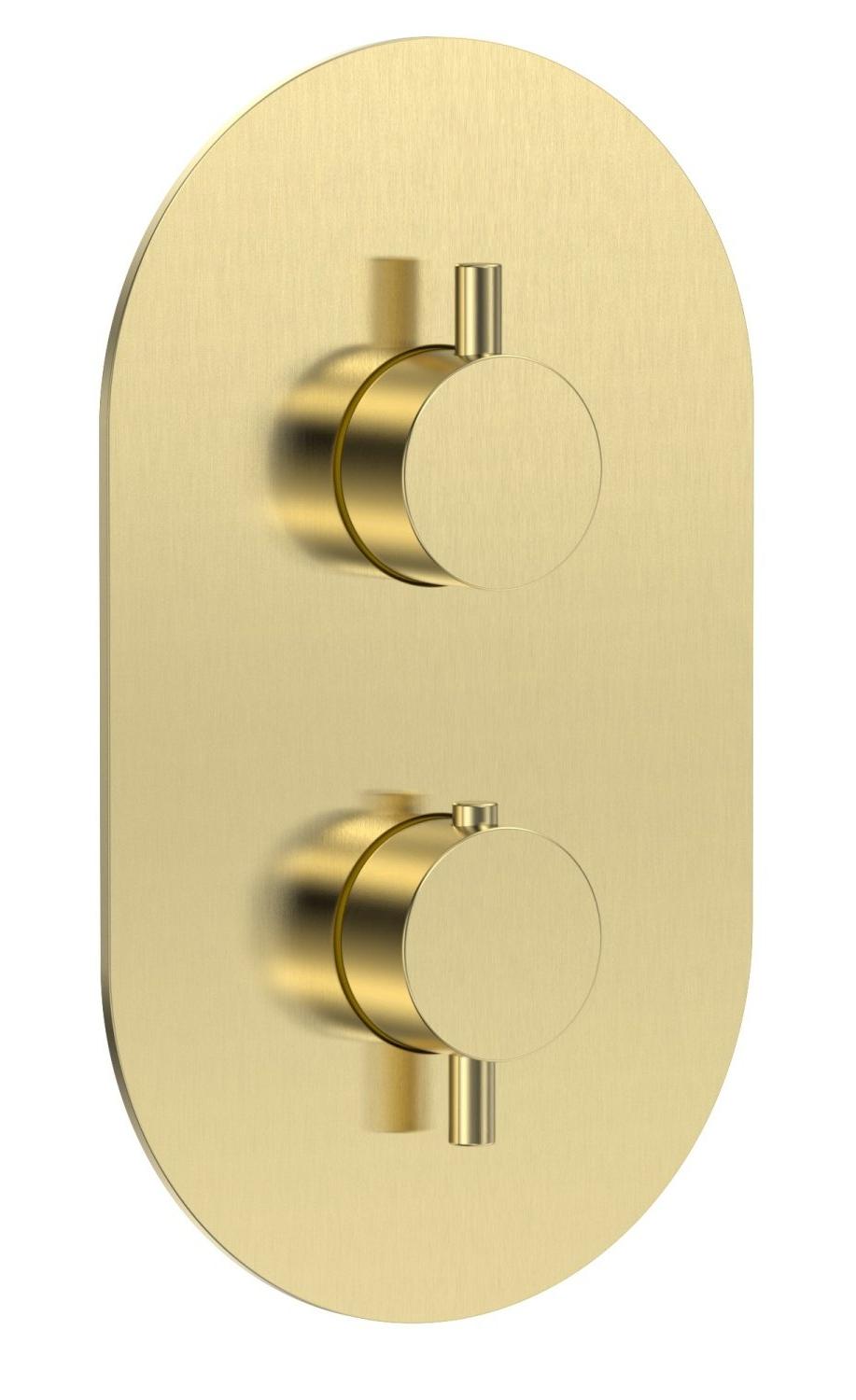 Смеситель для душа AQUAme Siena AQM8806BG термостат, золото шлифованное Смеситель для душа AQUAme Siena AQM8806BG термостат, золото шлифованное