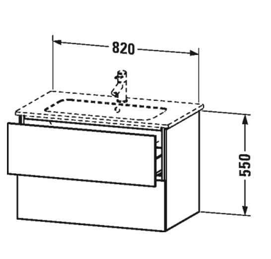 Тумба с раковиной Duravit L-Cube 83 2 ящика белый