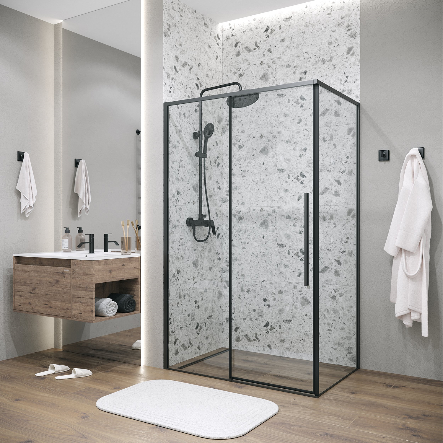 Душевой уголок Grossman Galaxy 120.K33.01.1490.21.00 140x90 прозрачный, черный матовый
