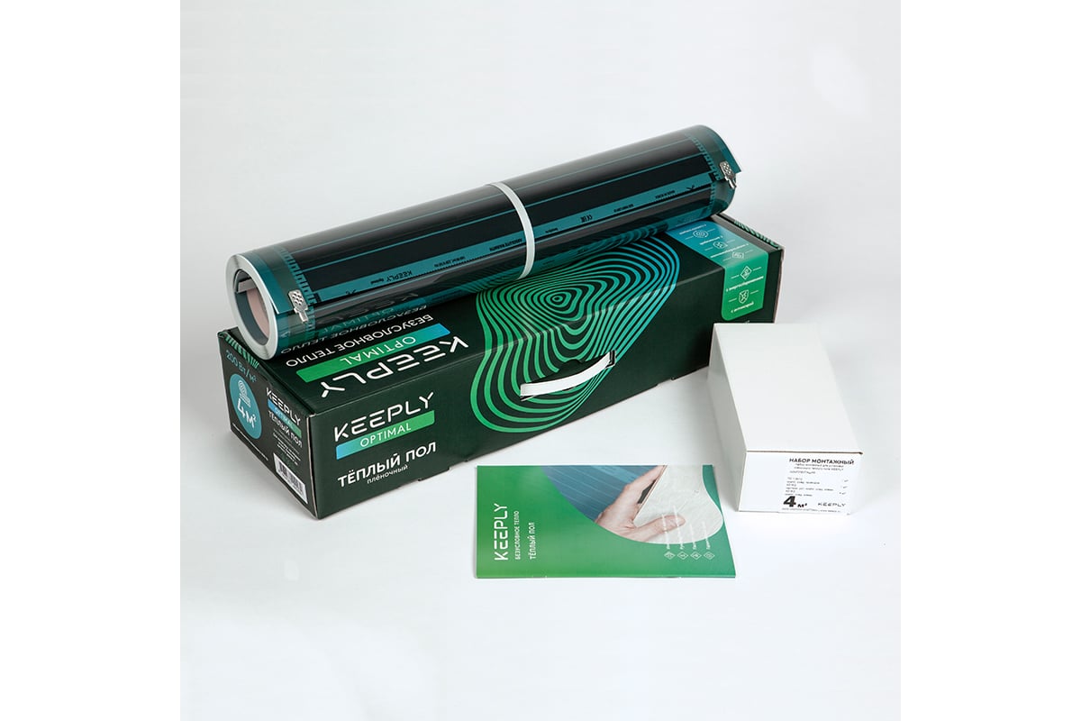Комплект тёплого пола KEEPLY 200 Вт/м, Optimal, 1 м.кв, 200Вт KPL007501