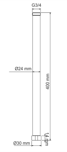 Удлинитель для душевого комплекта A133 40 см, хром