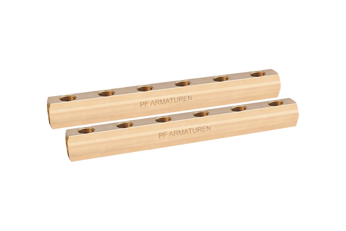 Коллектор PROFACTOR латунный двусторонний в/в 1" х 6 вых 1/2"вн PF MF 260.6