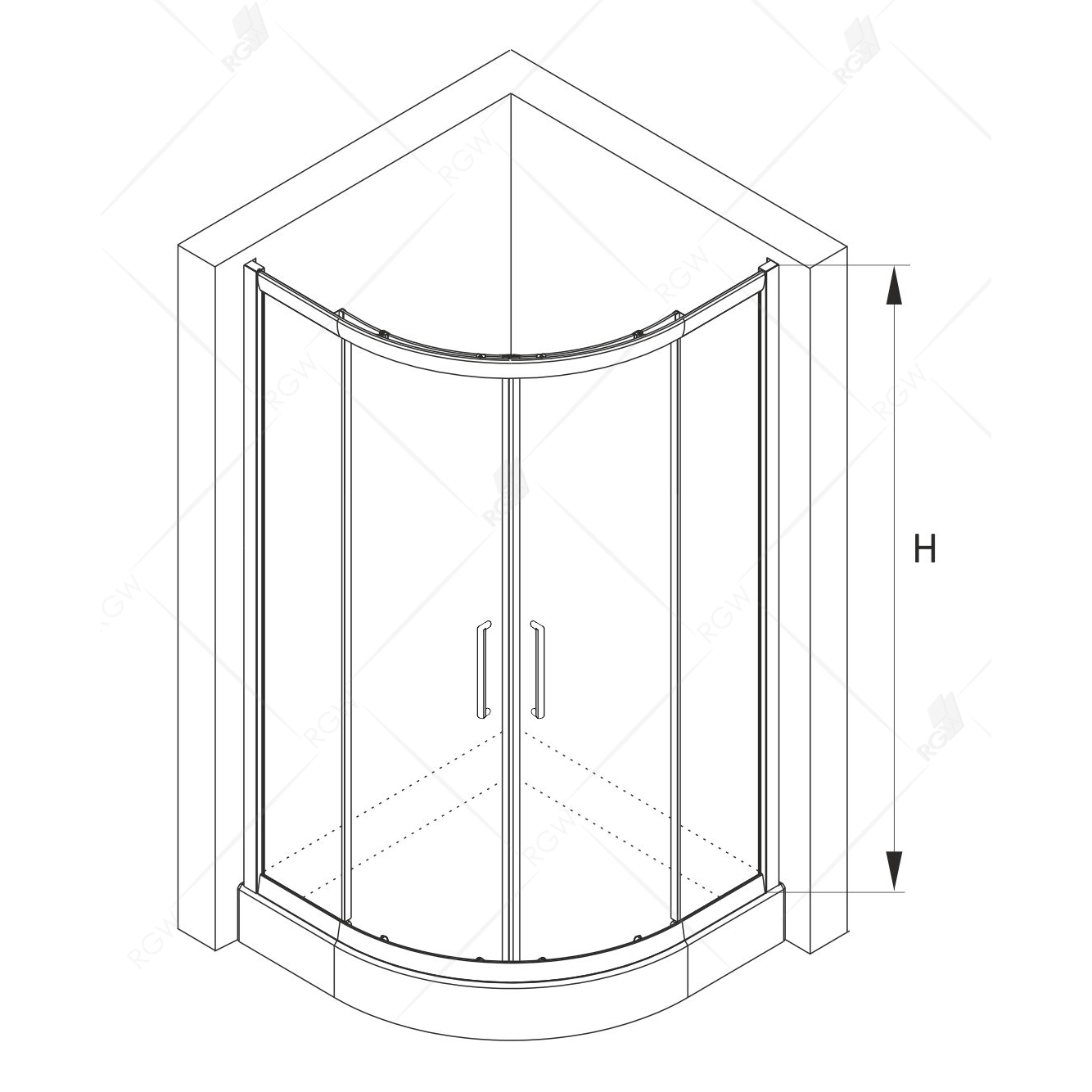 Душевой уголок RGW Classic CL-54 100x100 прозрачное, хром