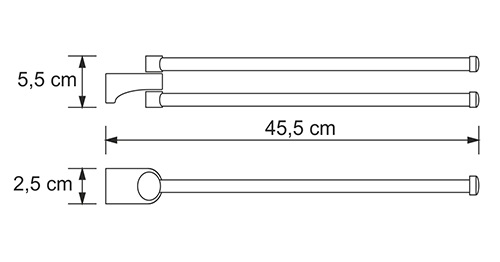 Полотенцедержатель WasserKRAFT Kammel K-8331, двойной