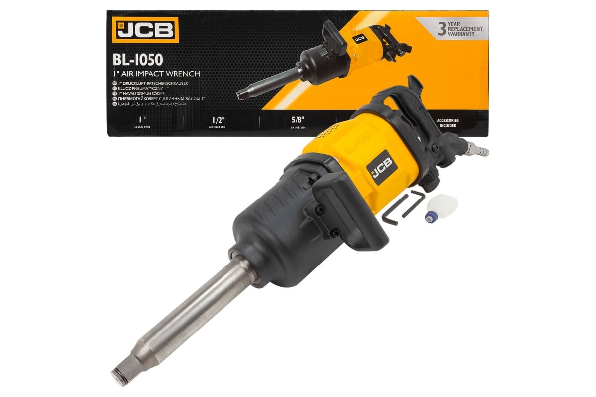 Пневмогайковерт JCB с длинным валом 1" JCB-BL-1050(58326)