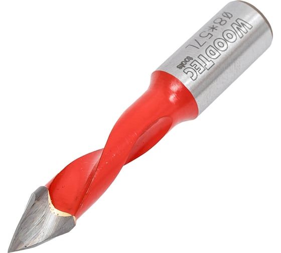 Сверло сквозное 8x25x57 мм, S10x27 мм, L Woodtec ИН 359088